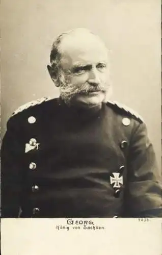 Ak König Georg von Sachsen, Portrait in Uniform