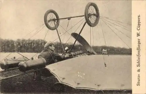 Ak Sturz- und Schleifenflieger W. Cüppers im Flugzeug