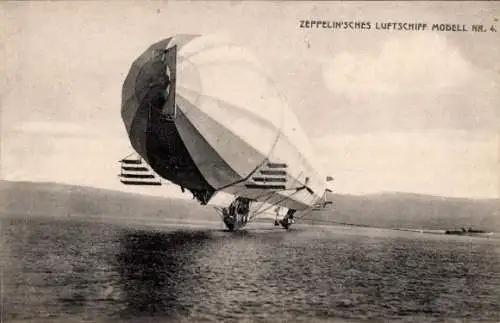 Ak Zeppelin'sches Luftschiff Modell Nr. 4