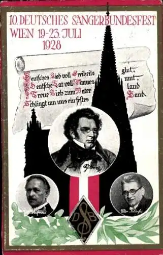 Ak Wien 1. Innere Stadt , 10. Deutsches Sängerbundesfest 1928