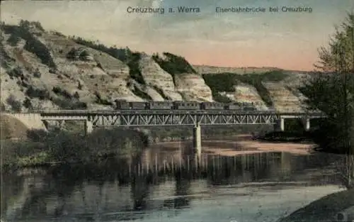 Ak Creuzburg an der Werra, Eisenbahnbrücke