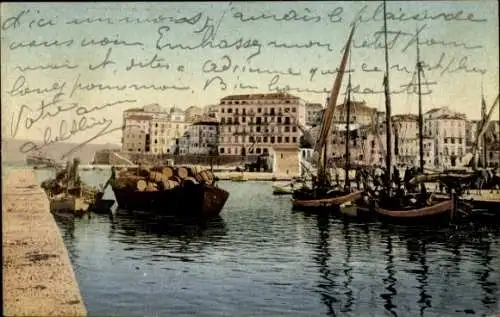 Ak Korfu Griechenland, Die Mauern vom Meer aus gesehen