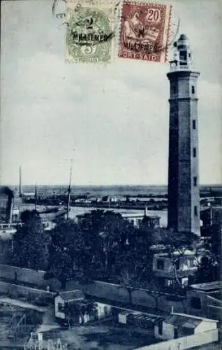 Ak Port Said Ägypten, Leuchtturm