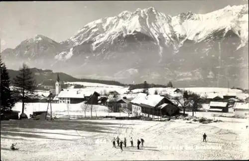 Ak Innsbruck in Tirol, Panorama, Berge, Skifahrer