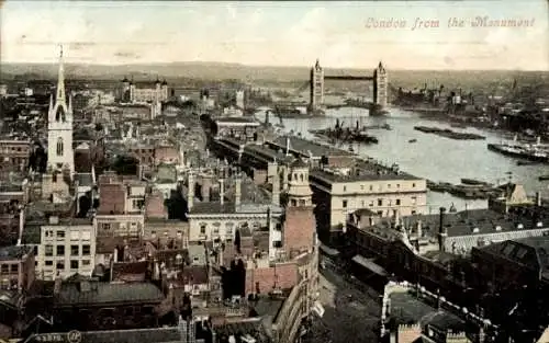 Ak London City England, Panorama vom Denkmal