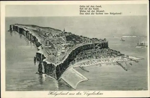 Ak Helgoland, Gesamtansicht der Insel