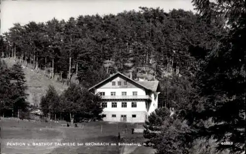 Ak Grünbach am Schneeberg Niederösterreich, Pension und Gasthof Talwiese