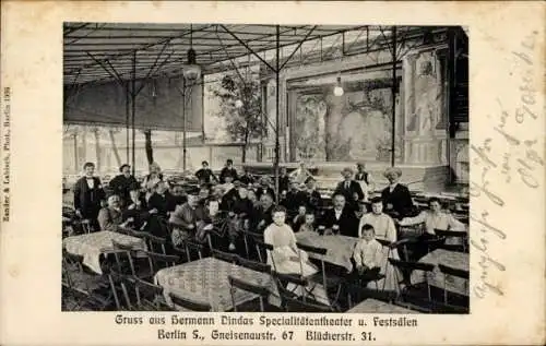 Ak Berlin Kreuzberg, Hermann Dindas Specialitätentheater, Festsäle, Gneisenaustraße 67