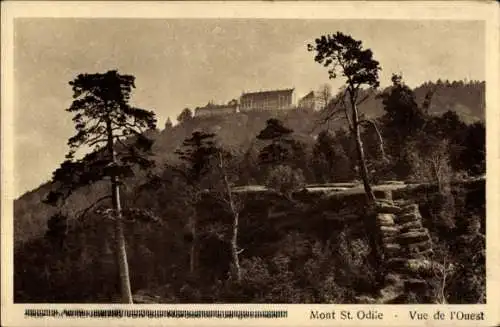 Ak Obernai Elsass Bas Rhin, Odilienberg Mont Sainte Odile, Vue de l'Ouest