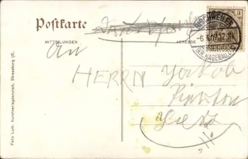 Ak Strasbourg Straßburg Elsass Bas Rhin, Storchennest