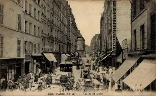 Ak Paris XI, Rue Saint Maur