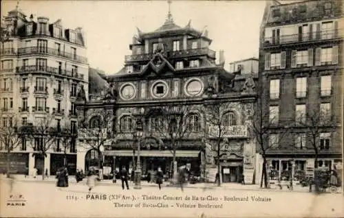Ak Paris XI, Boulevard Voltaire, Theaterkonzert de Bataclan