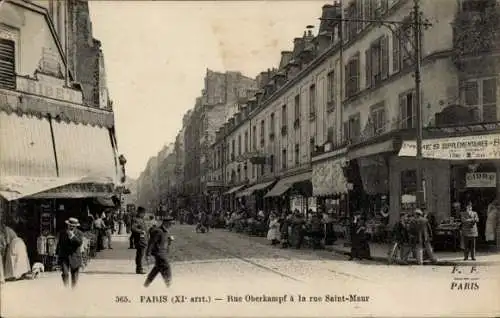 Ak Paris XI, Rue Oberkampf, Rue Saint Maur