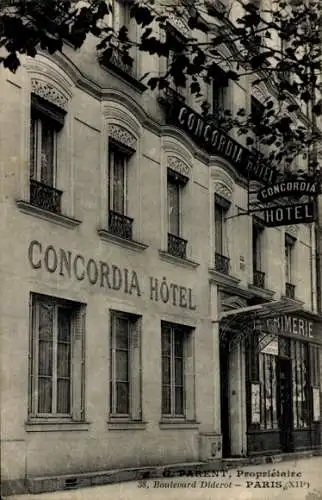 Ak Paris XII Reuilly, Boulevard Diderot, Concordia Hotel