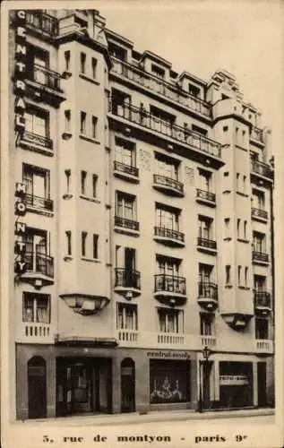 Ak Paris, Hotel Central Monty, 5 Rue de Montyon