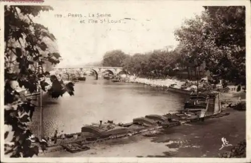 Ak Paris I Louvre, Seine, l'Ile 5t Louis