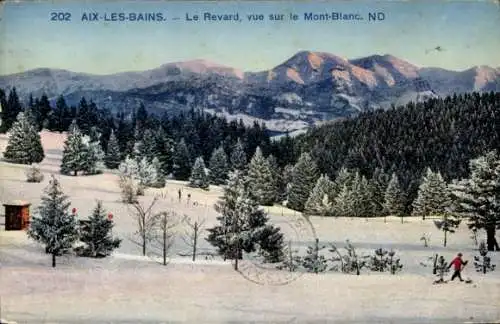 Ak Aix les Bains Savoie, Le Revard, vue sur le Mont-Blanc