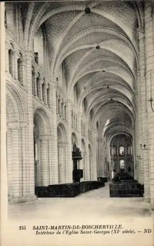 Ak Saint Martin de Boscherville Seine Maritime, Interieur de l'Eglise Saint-Georges, XI siecle
