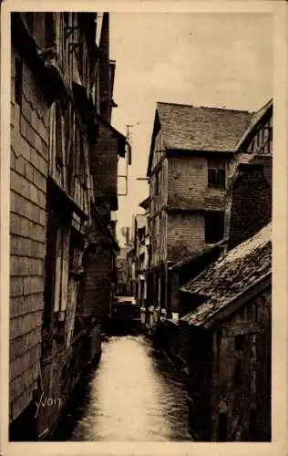 Ak Caudebec en Caux Seine Maritime, Alte Häuser Rue de la Boucherie