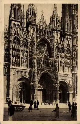 Ak Rouen Seine Maritime, Kathedrale, Fassade
