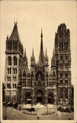 Ak Rouen Seine Maritime, Kathedrale, Fassade