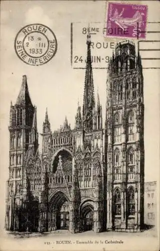 Ak Rouen Seine Maritime, Kathedrale