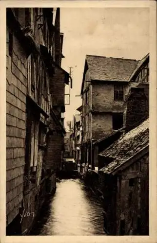 Ak Caudebec en Caux Seine Maritime, Alte Häuser Rue de la Boucherie