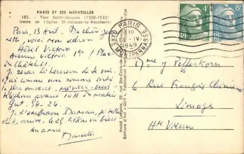 Ak Paris, Tour Saint-Jacques