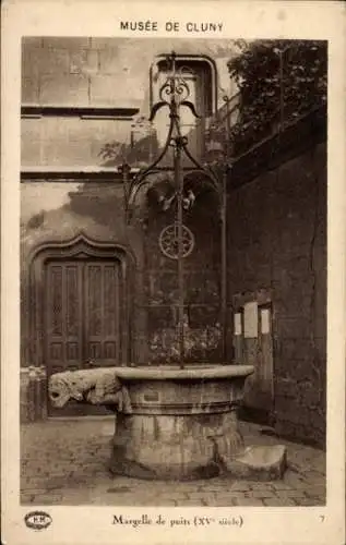 Ak Cluny Saône-et-Loire, Musee, Margele de puits, XV siecle