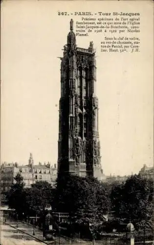 Ak Paris IV, Boulevard de Sebastopol, Tour Saint Jacques