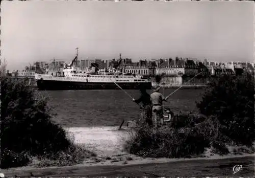 Ak Saint Malo Ille et Vilaine Bretagne, Vue vers la Gare Maritime