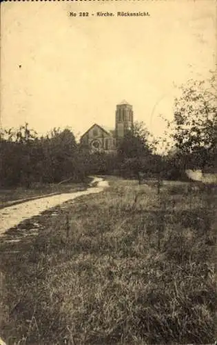 Ak Couvron Aisne, Rückansicht der Kirche