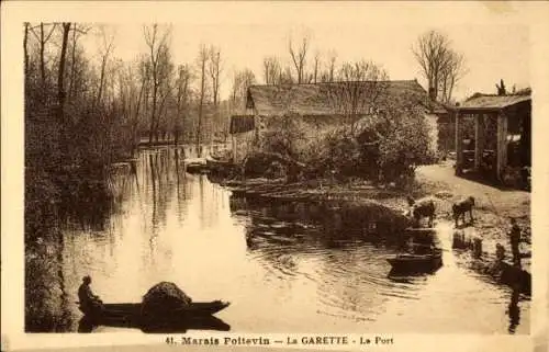Ak Marais Poitevin Deux Sèvres, La Garette, Le Port