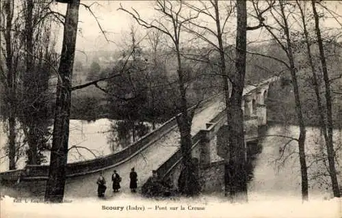 Ak Scoury Ciron Indre, Brücke