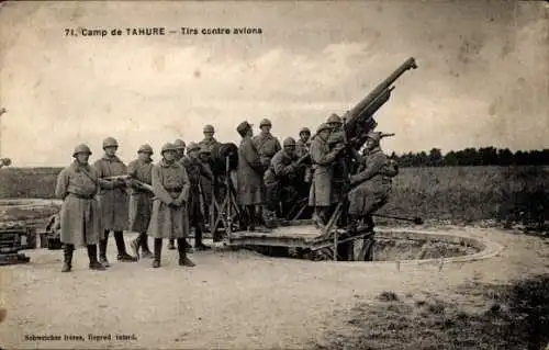 Ak Tahure Marne, Camp, Tirs contre avions, französisches Luftabwehrgeschütz