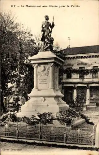 Ak Bucey-lès-Gy Haute Saône, Denkmal für die Gefallenen des Vaterlandes