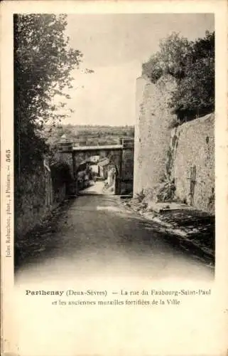 Ak Parthenay Deux Sèvres, Rue du Faubourg Saint Paul