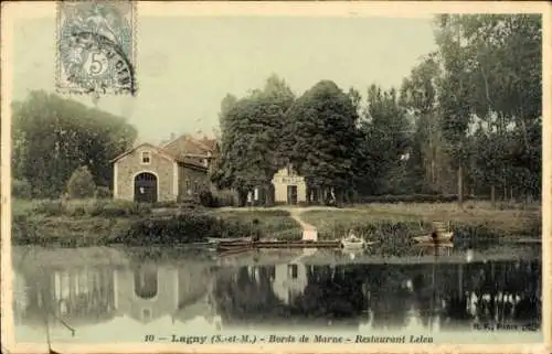Ak Lagny Seine et Marne, Bords de Marne, Restaurant Leleu