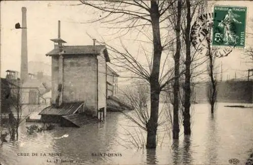Ak Saint Denis Seine Saint Denis, Crue, Le 28 Janvier 1910, Hochwasser