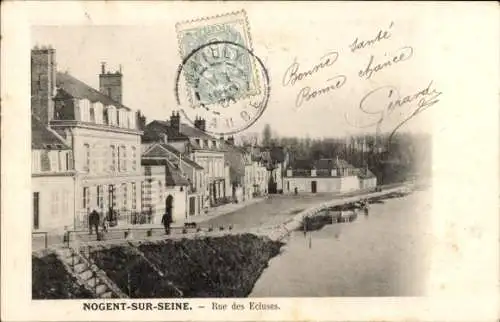 Ak Nogent-sur-Seine Aube, Rue des Ecluses
