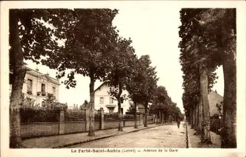 Ak La Ferté Saint Aubin Loiret, Avenue de la Gare