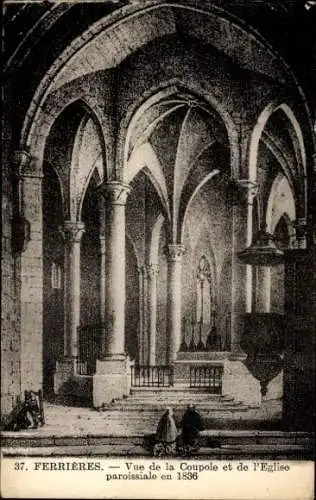 Ak Ferrières Seine et Marne, Blick auf die Kuppel, Kirche