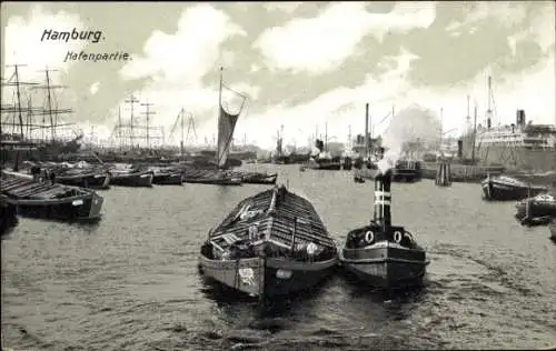 Ak Hamburg, Hafen, Dampfer