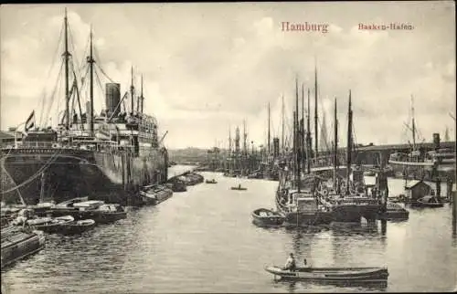 Ak Hamburg, Baaken-Hafen, Dampfer