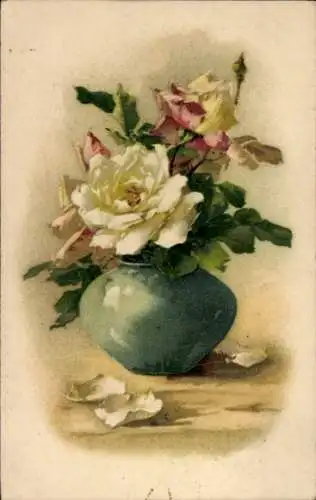 Künstler Ak Klein, Catharina, Rosen in einer Blumenvase