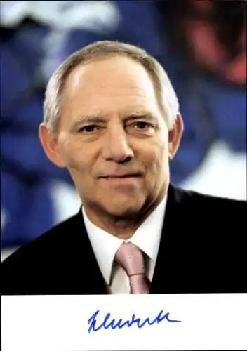 Ak Politiker Wolfgang Schäuble, Ehemaliger Präsident des Deutschen Bundestages, Portrait, Autogramm