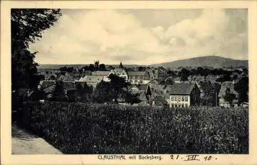 Ak Clausthal Zellerfeld im Oberharz, Totalansicht, Bocksberg