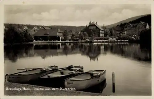 Ak Braunlage im Oberharz, Kurgarten, Ruderboote