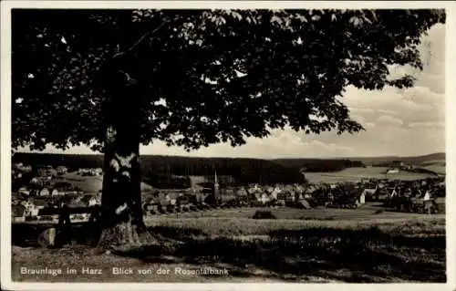 Ak Braunlage im Oberharz, Totalansicht, Blick von der Rosentalbank