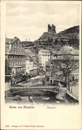 Ak Monschau Montjoie in der Eifel, Teilansicht, Brücke